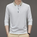 Men's Long Sleeve Polo Shirt – Casual Solid Colour Tee
